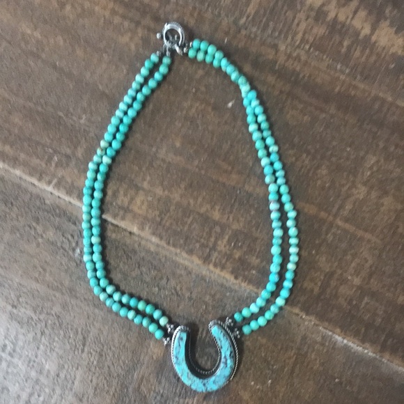 Gale Self designer hallmarked sterling silver turquoise bead choker necklace - Picture 5 of 9